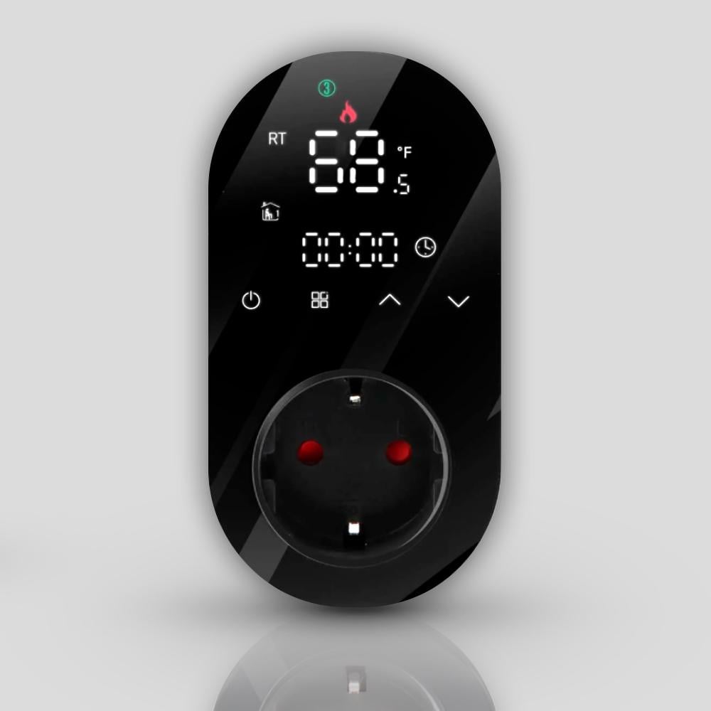 Розетка WiFi Tuya smart с датчиком температуры Moes Черный (WH00529)