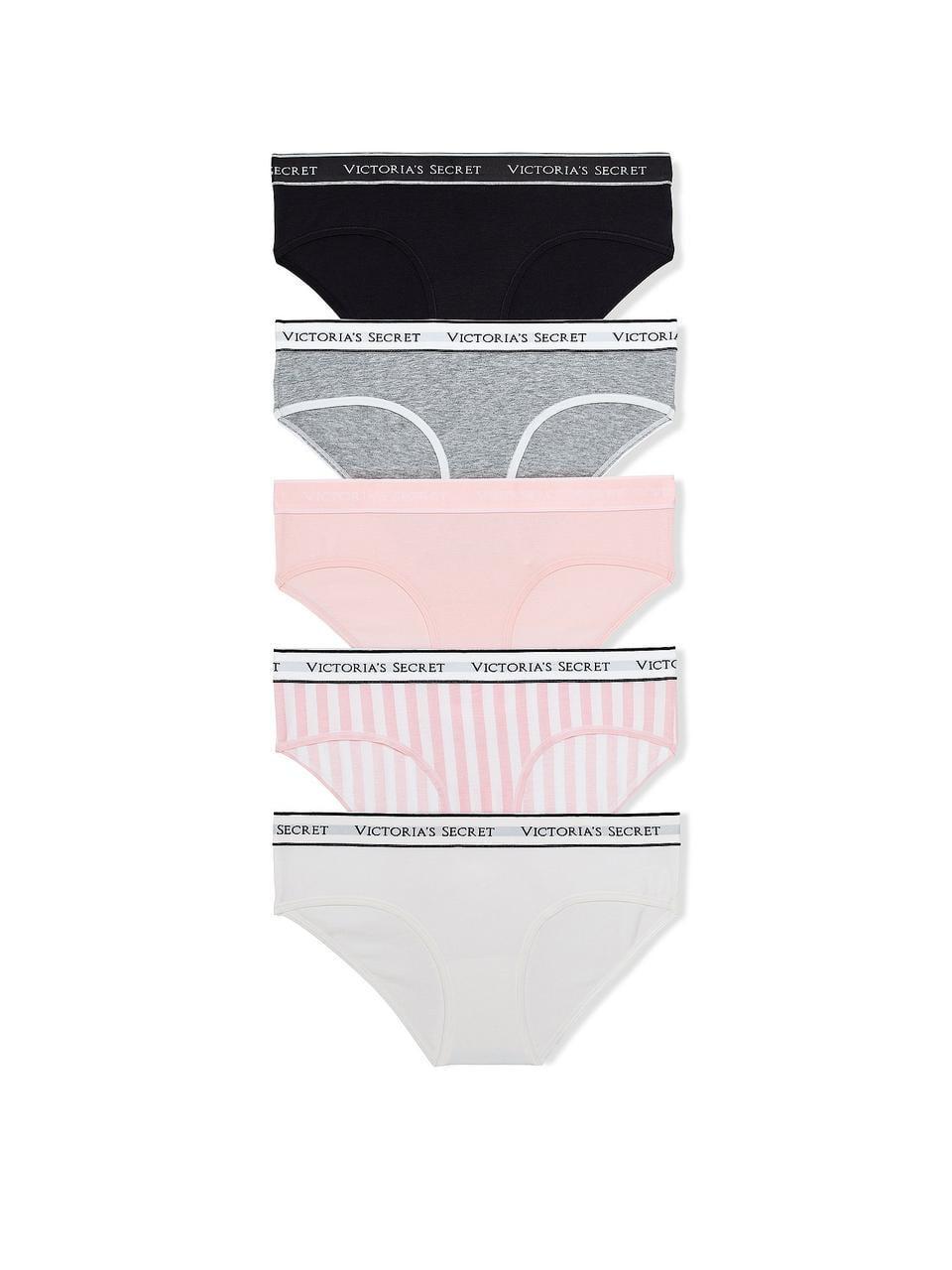 Набор трусиков Victoria's Secret Logo Cotton Hiphugger 5 шт. XL Разноцветный (253181969415)