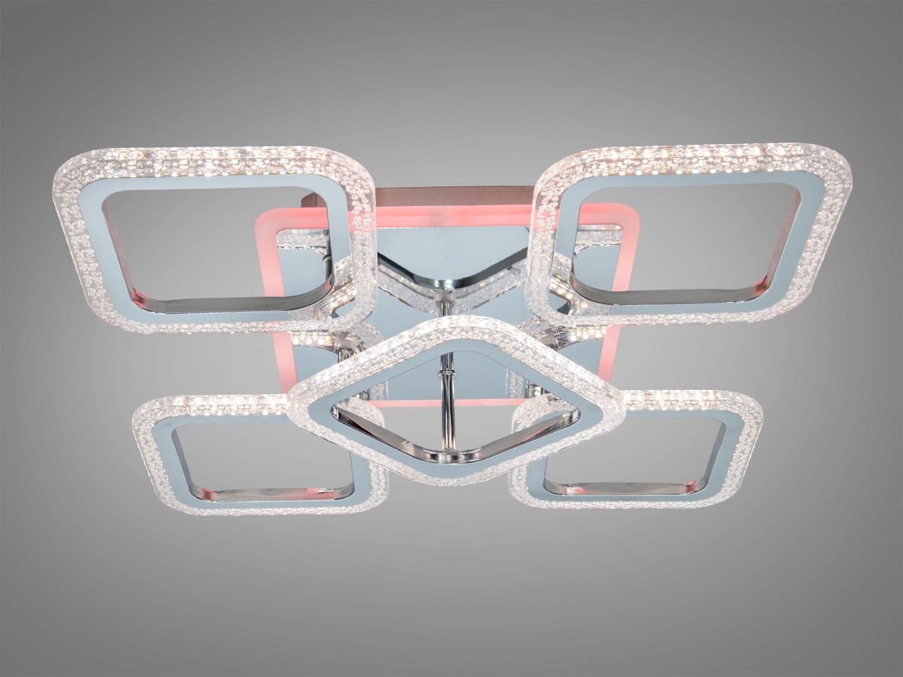 Люстра светодиодная для спальни AS8170/4+1HR LED 3color dimmer 70 Вт с пультом Хром (2957216534)