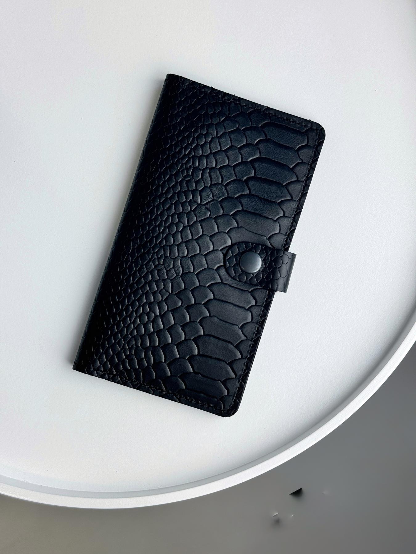 Портмоне мужское SR016 из натуральной кожи тиснение питон Черный (25185286)