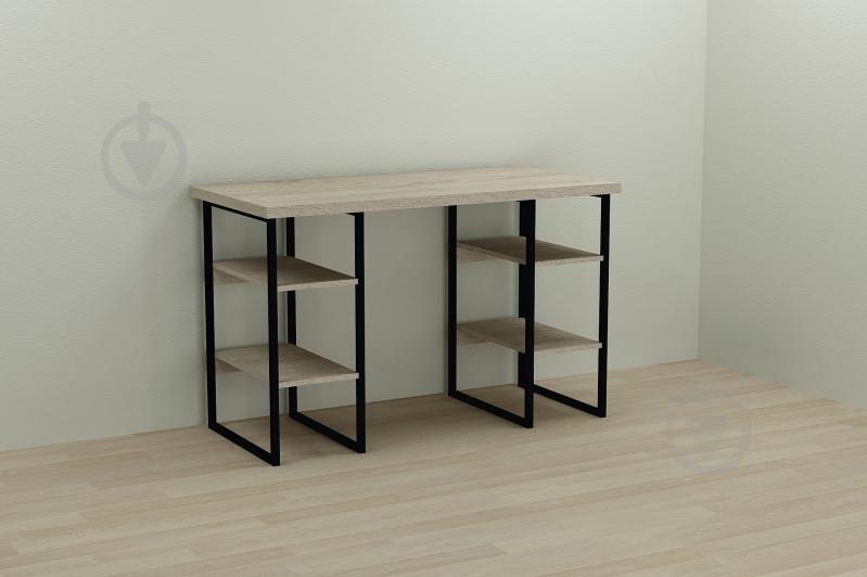 Компьютерный стол Ferrum-decor Карэн 75x140x60 черный ДСП Дуб Сонома 32мм