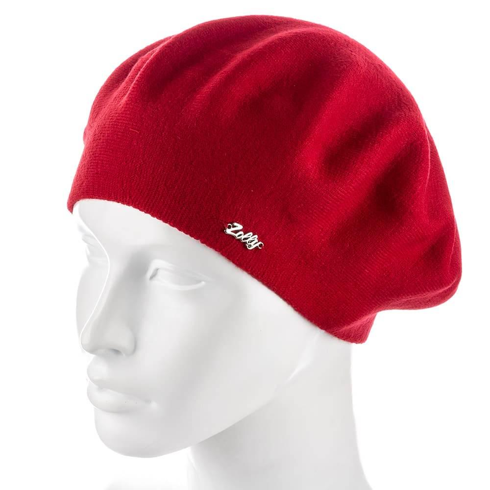 Берет женский Zolly ZH181 пустой двойной тонкой вязки Красный