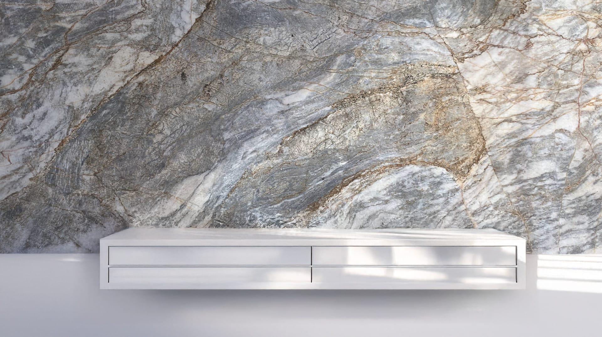 Фотообои флизелиновые Styleo Print-walls Серый мрамор 0249 300х200 см (Pw-0249)