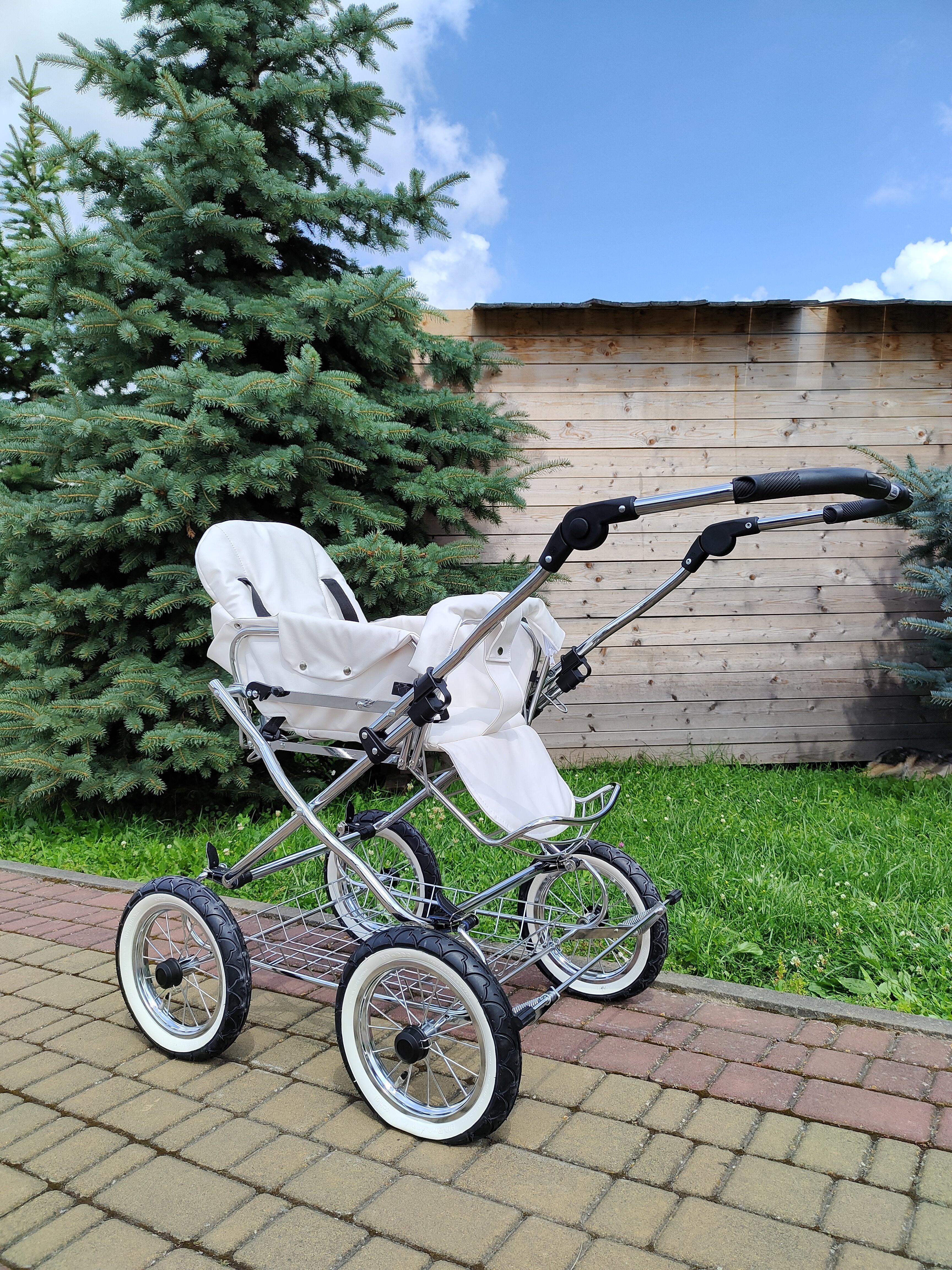 Коляска детская комбинированная Eichhorn Combination Stroller Белый/Розовый - фото 4