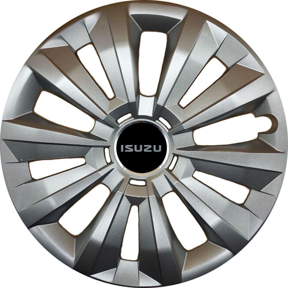 Колпаки SJS 346 з логотипом Isuzu R15 4 шт. Серебристый (2789080069)