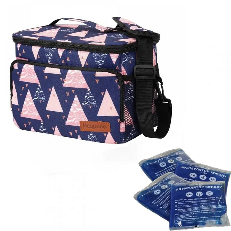 Термосумка Geometric 9,5 л с 4 аккумуляторами холода (906322)