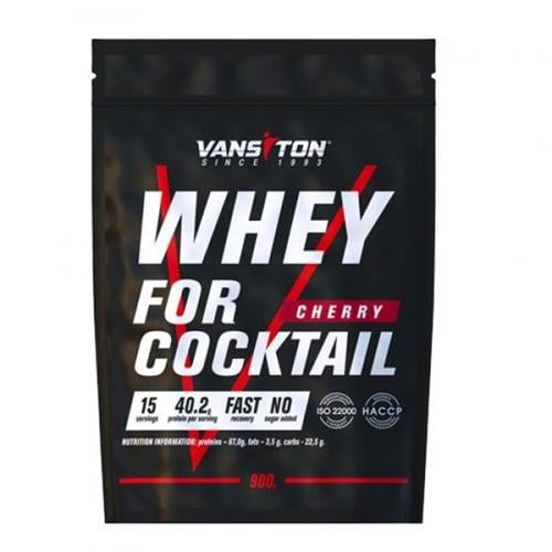 Протеїн Vansiton Whey For Coctail 900 г 15 порцій Cherry