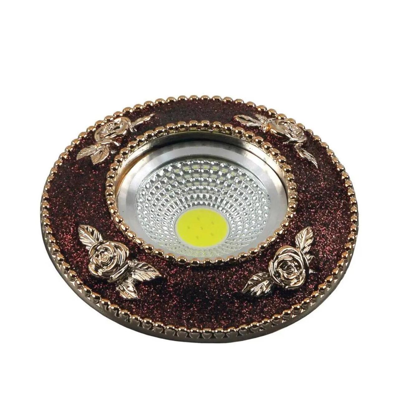 Точечный светильник Sirius светодиодный врезной круглой формы 3,5W 6000K Коричневый (Ш DLD 108-H)