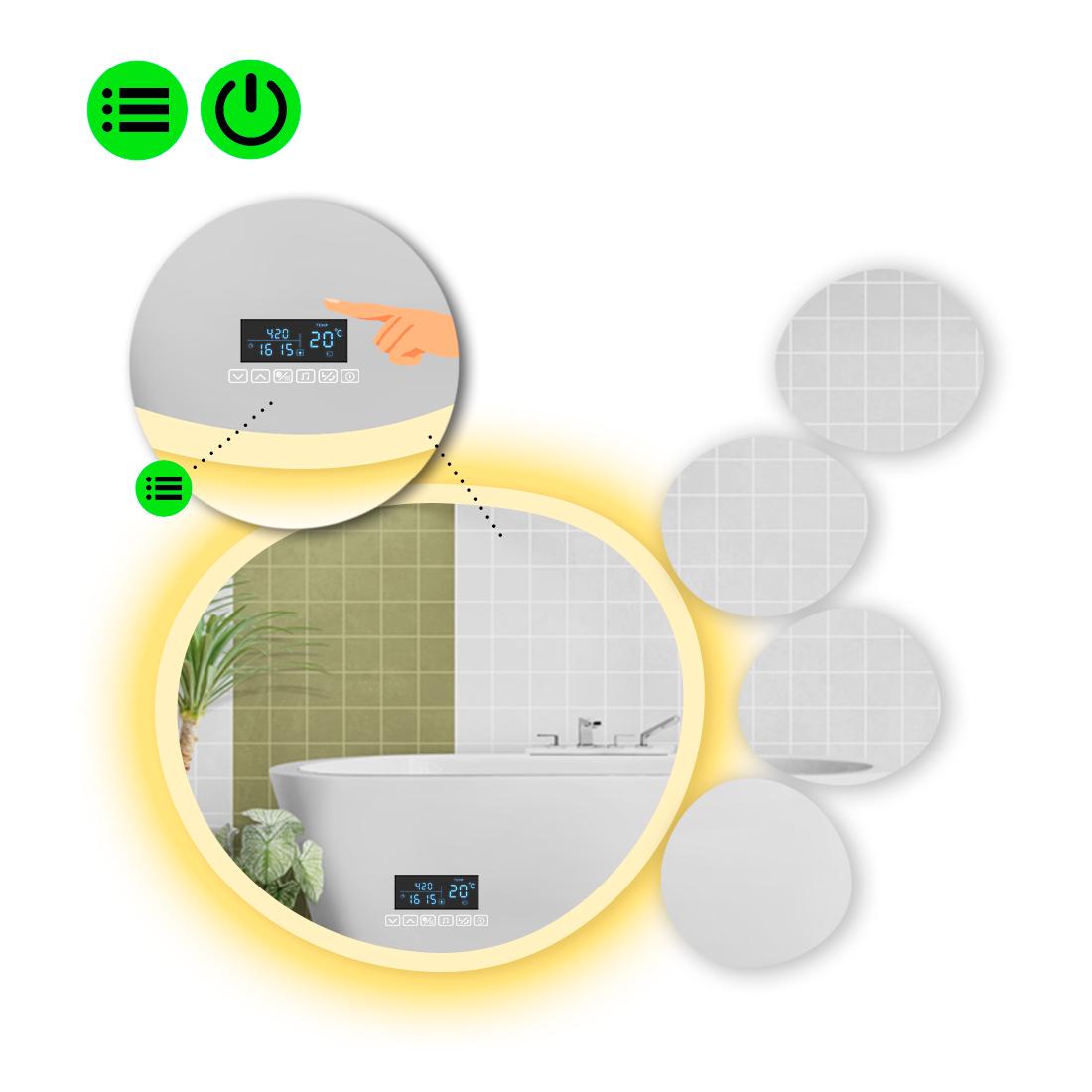 Зеркало с LED подсветкой Acqua 3 с Smart-блоком 100x100 см (8994650)