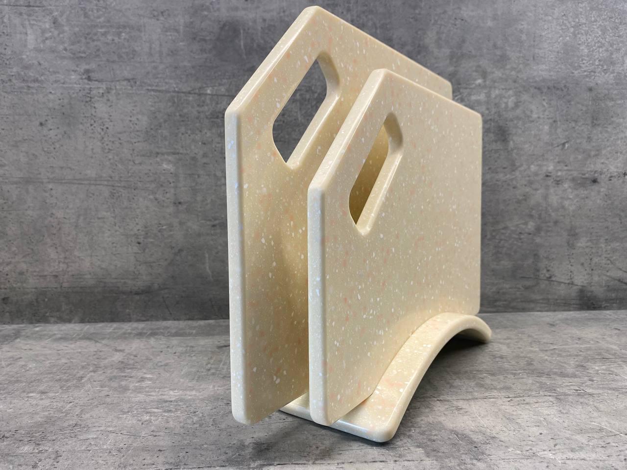 Набір дощок кухонних Florence із штучного каменю на підставці 2 шт. (230) - фото 2 Набір дощок кухонних Florence із штучного каменю на підставці 2 шт. (230) - фото 2