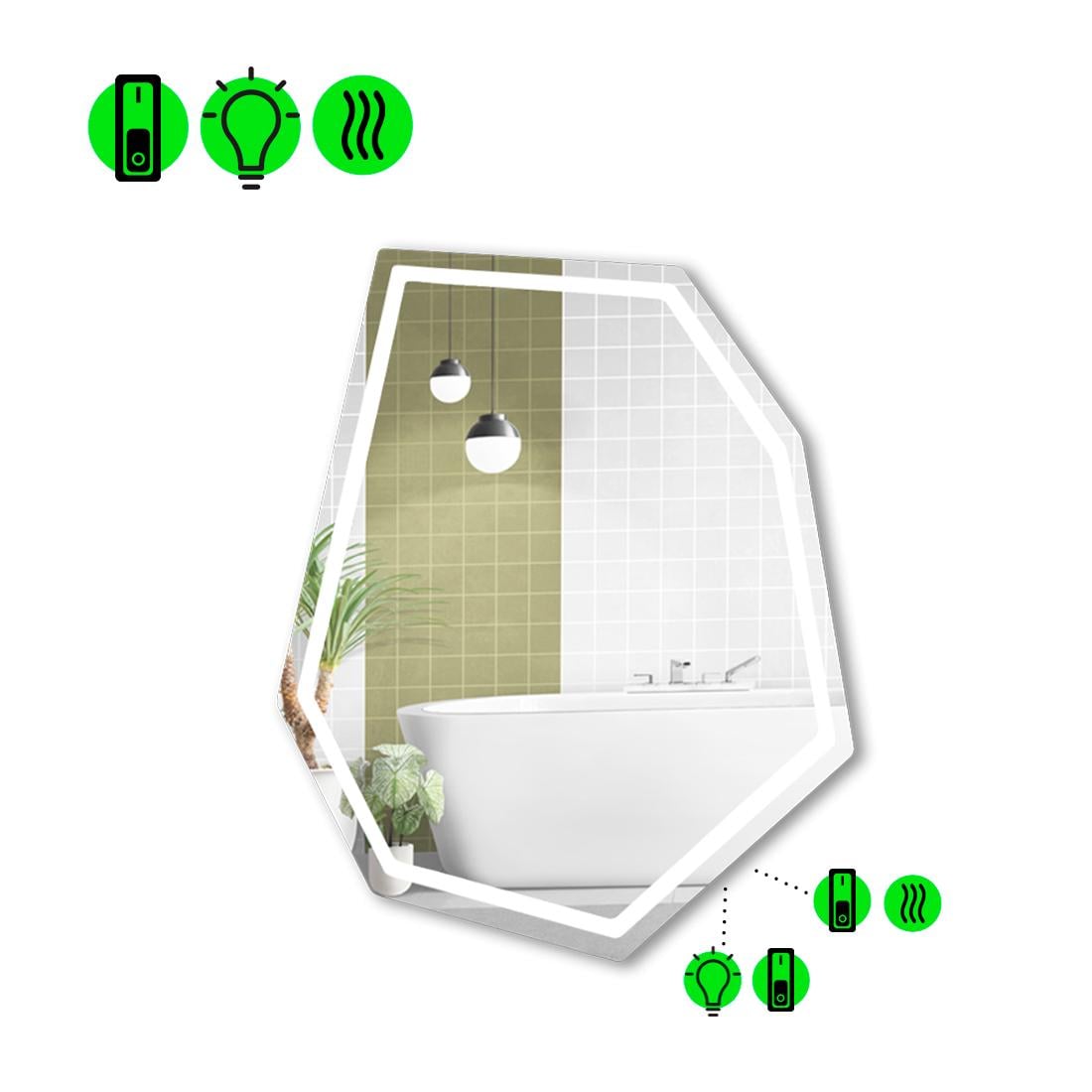 Зеркало с LED подсветкой Montagna 1 60x45 см (8738288)