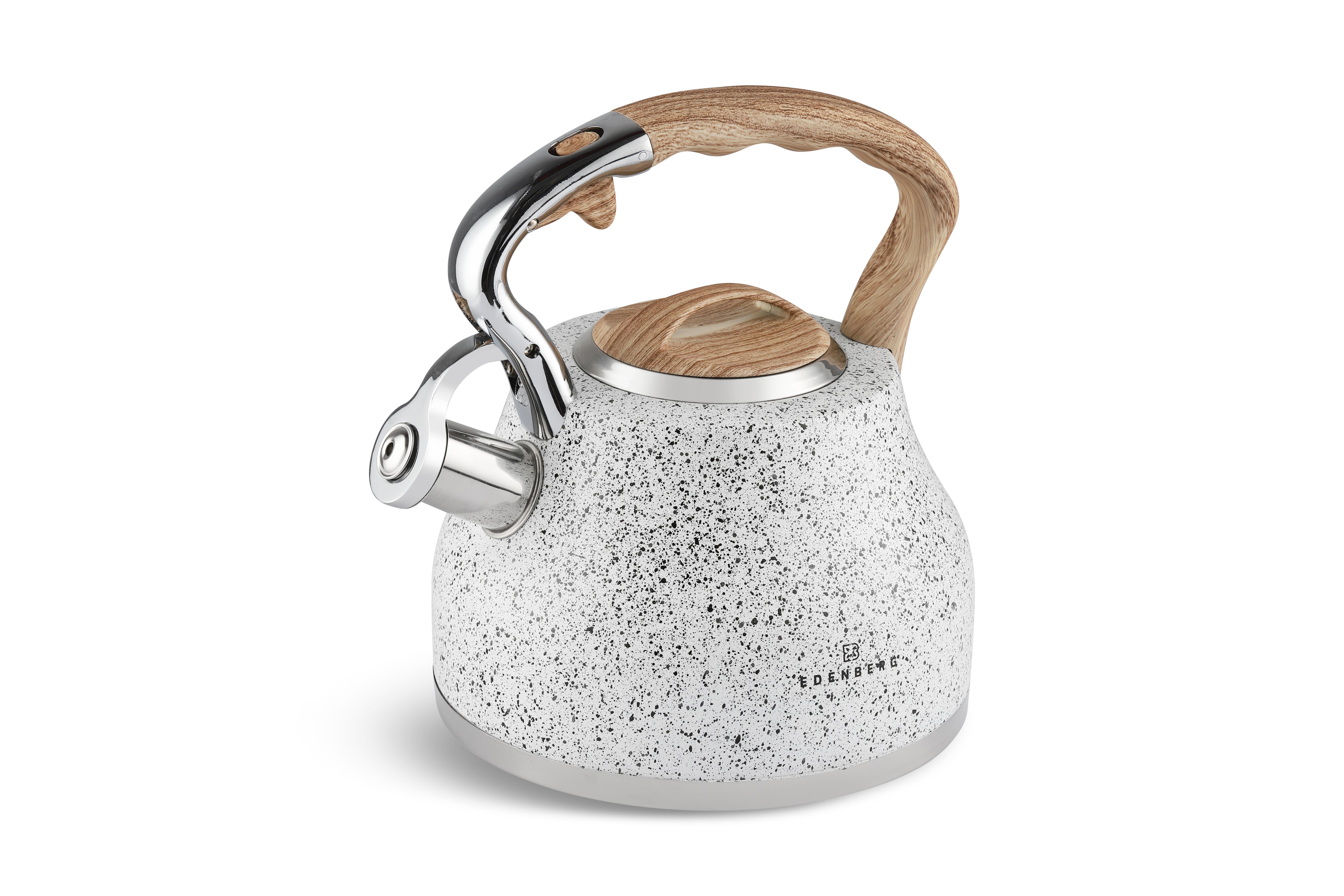 Чайник зі свистком Edenberg EB-8843 із нержавіючої сталі 3 л Білий (57-46-EB-8843-3) - фото 2 Чайник зі свистком Edenberg EB-8843 із нержавіючої сталі 3 л Білий (57-46-EB-8843-3) - фото 2