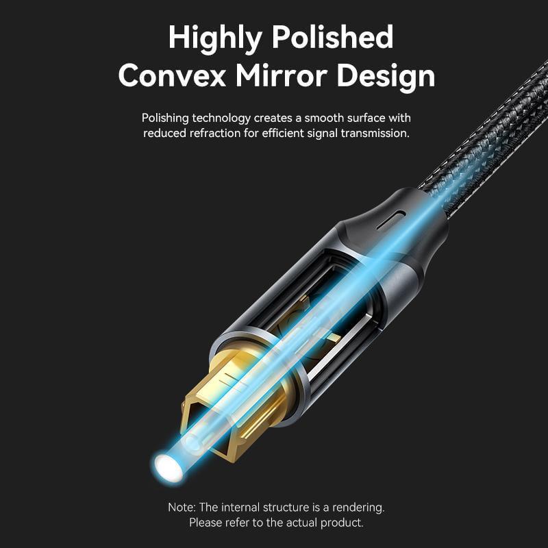 Кабель оптичний Vention mini Toslink-Toslink SPDIF Dolby Digital Аудіо Hi-Fi нейлонове обплетення 3 м Чорний (BKCBI) - фото 7 Кабель оптичний Vention mini Toslink-Toslink SPDIF Dolby Digital Аудіо Hi-Fi нейлонове обплетення 3 м Чорний (BKCBI) - фото 7