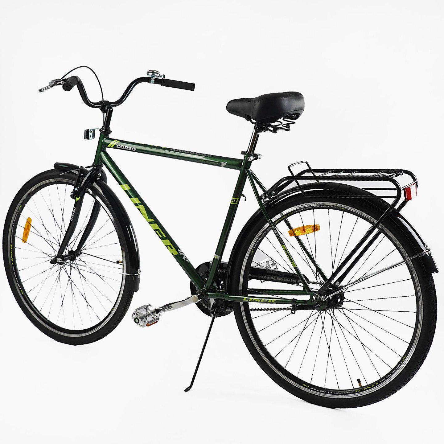 Велосипед міський Corso Liner з багажником рама 19"/28" Зелений - фото 3 Велосипед міський Corso Liner з багажником рама 19"/28" Зелений - фото 3