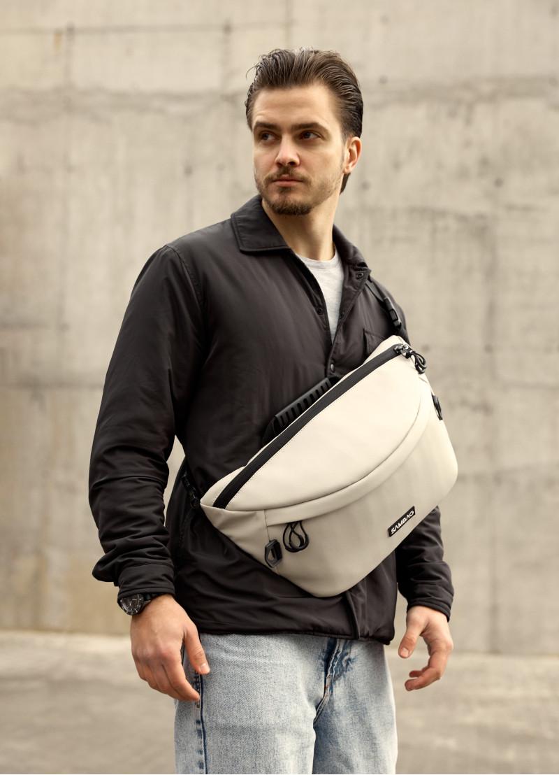Сумка-бананка мужская под ноутбук Sambag Urban Laptop 46×26 см Тепло-серый (51411030m) Сумка-бананка мужская под ноутбук Sambag Urban Laptop 46×26 см Тепло-серый (51411030m)