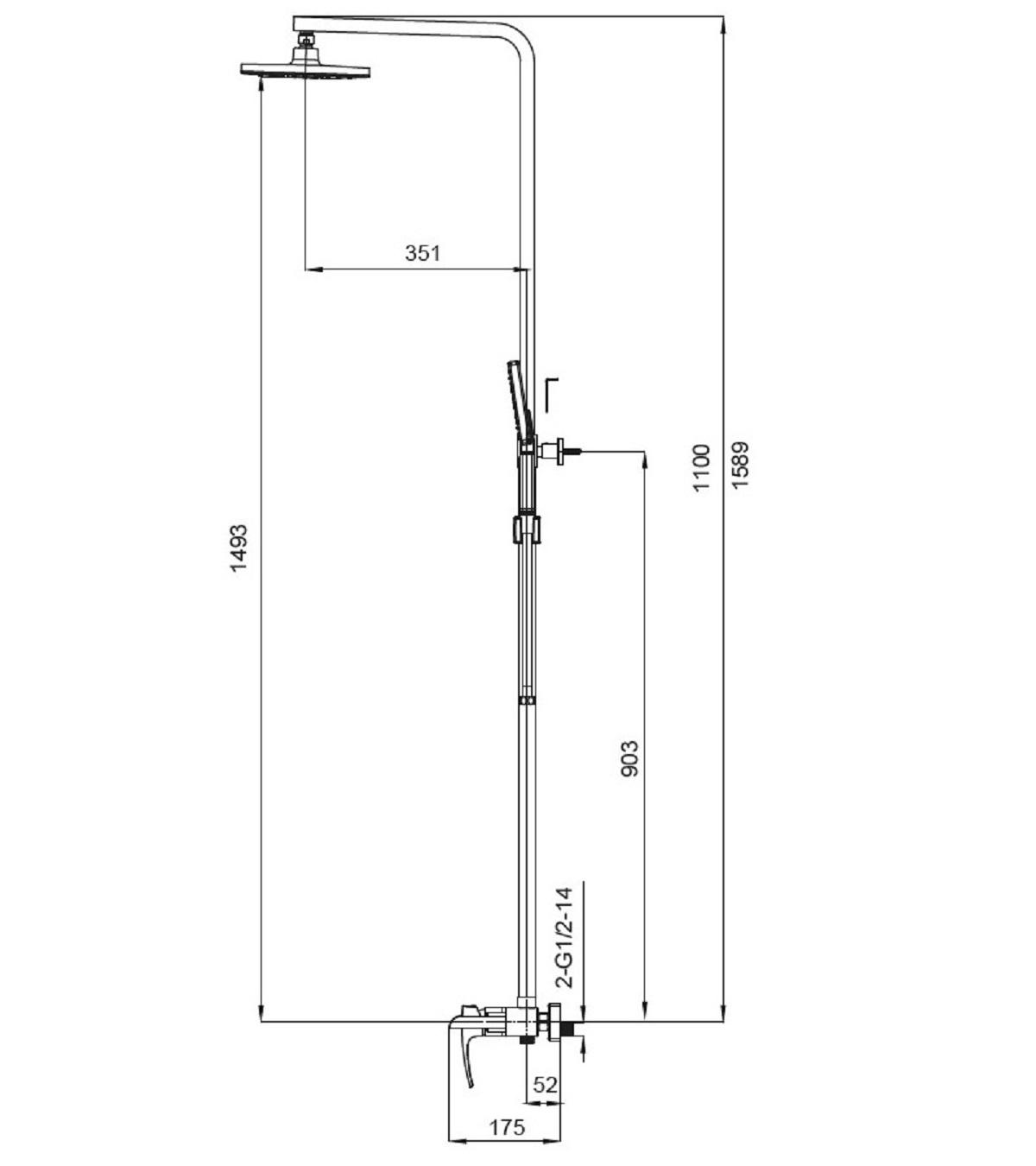 Душевая колонна со смесителем водопад KOER KB-58007-05 Черный (KR3463) - фото 2 Душевая колонна со смесителем водопад KOER KB-58007-05 Черный (KR3463) - фото 2