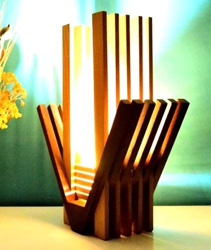 Светильник настольный из дерева Парадис Карри/Капучино (НСС-00700309)