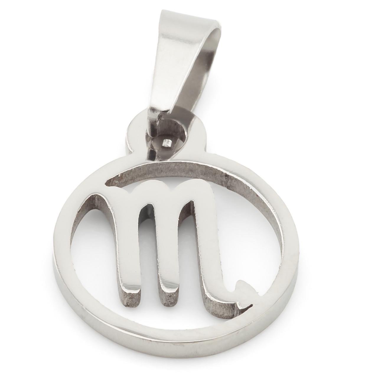 Підвіска знак зодіаку Скорпіон для біжутерії 18х11х0,5 мм Платиновий (БК1118з08)