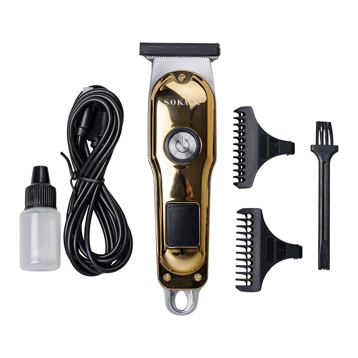 Машинка для стрижки волосся Sokany акумуляторна 1200 mAh Золотистий (5898)