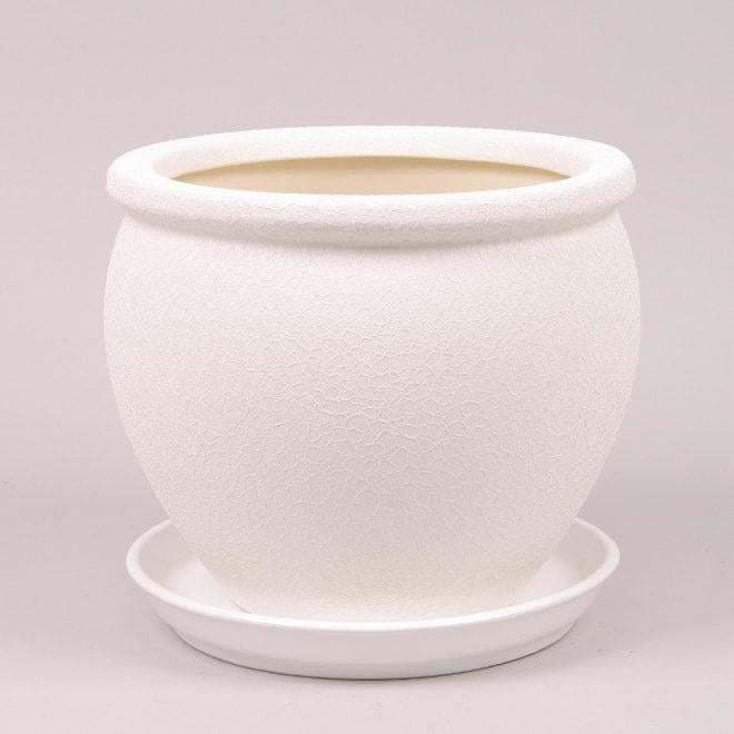 Горшок керамический Flora Вьетнам шелк 5 л Белый (10061)