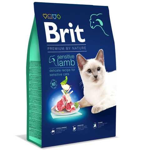 Сухой корм Brit Premium by Nature Cat Sensitive для кошек с чувствительным пищеварением с ягненком 8 кг