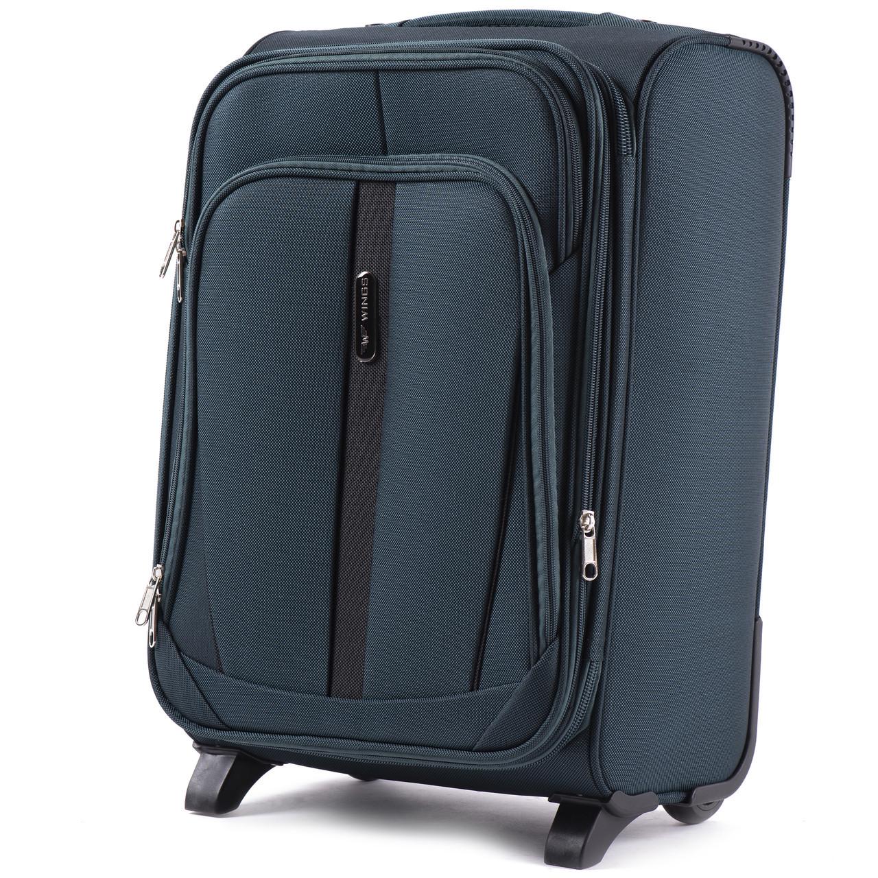 Чемодан Wings 1706 малый 54х34х22 см ручная кладь на 2 колесах Зеленый