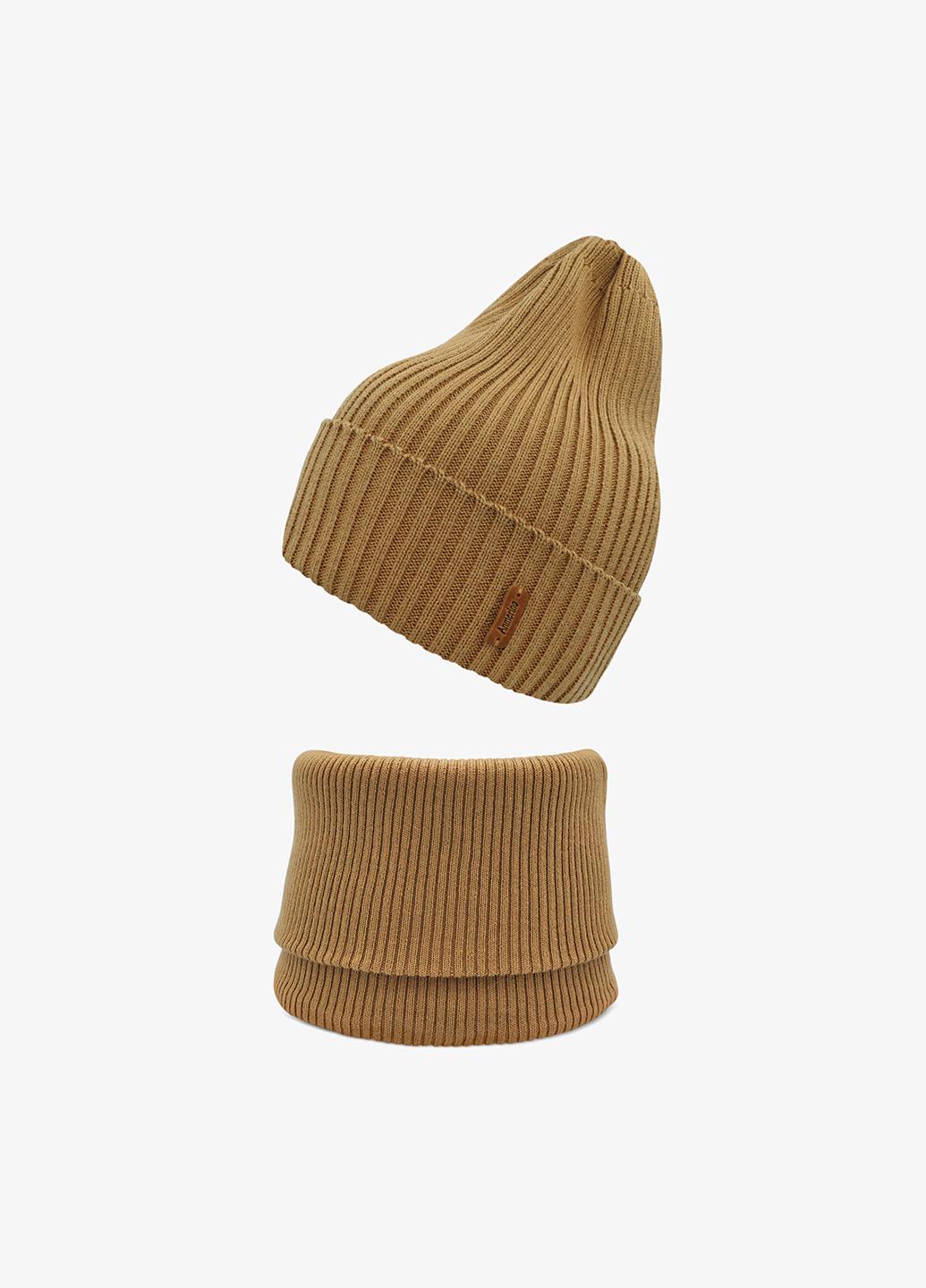 Демисезонный комплект Anmerino Sani шапка та шарф-снуд р. 52-56 Медовый (4823050034391)