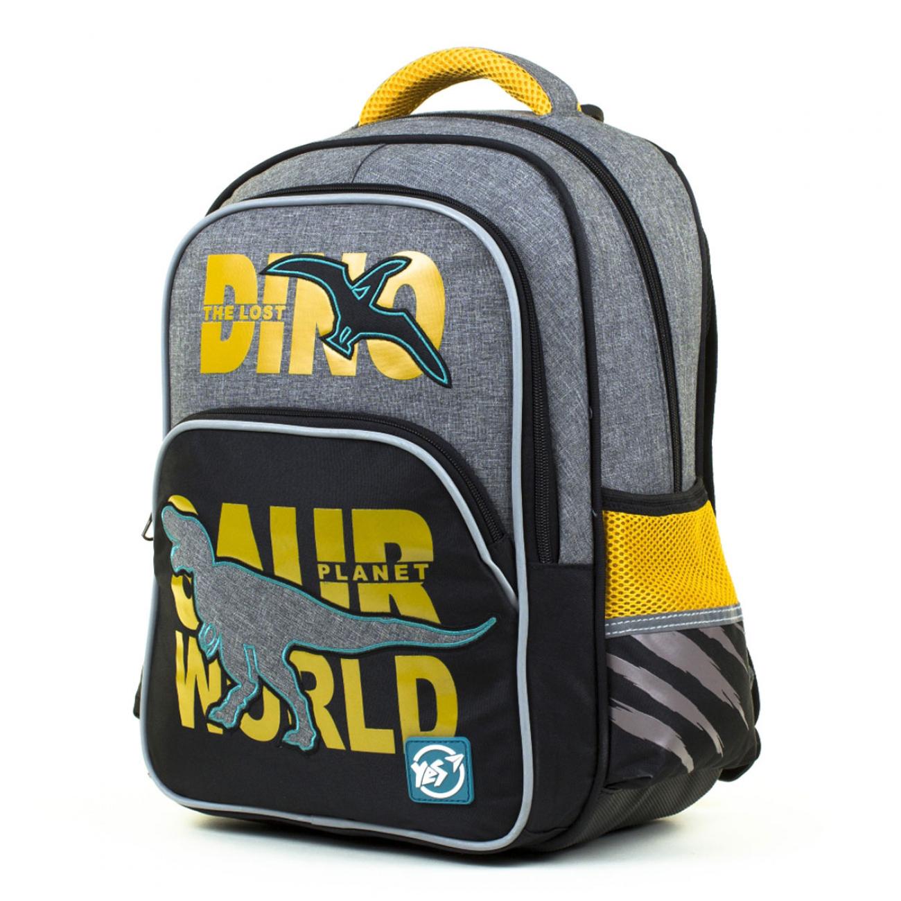 Рюкзак школьный YES Dino 40x30x17 см 20 л Серый (558256)