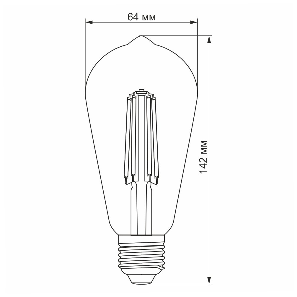 Лампа світлодіодна Videx Filament ST64FAD 6 Вт E27 2200K Бронза (VL-ST64FAD-06272) - фото 3