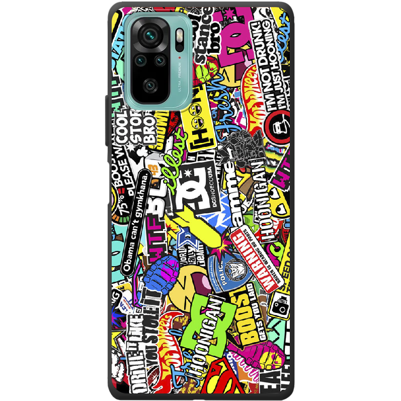 Чехол BoxFace Xiaomi Redmi Note 10 Multicolored Inscriptions Черный силикон (42029-up880-42362)