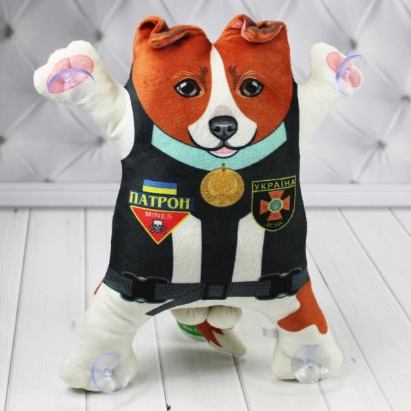 Мягкая игрушка Копица Патриотическая Сувенир на присосках Собака Патрон 31 см (00114-704)
