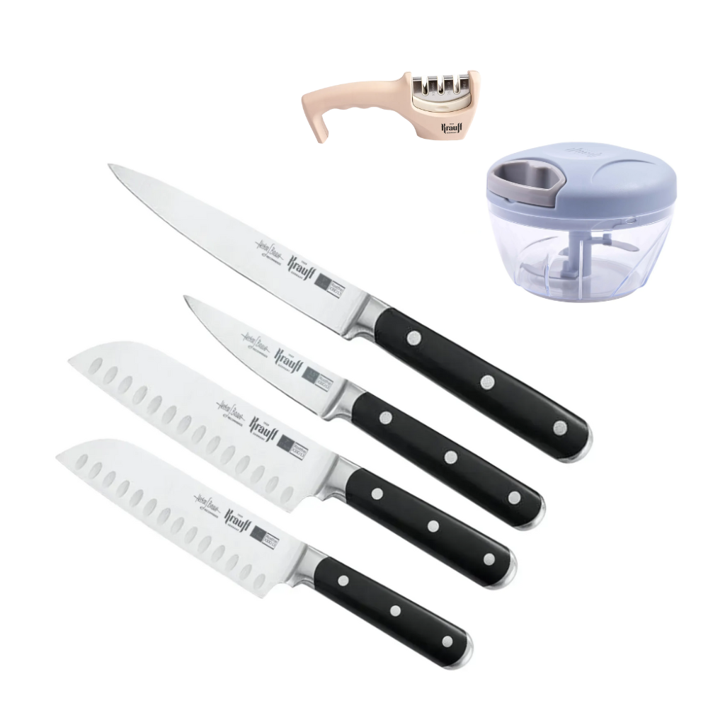 Набор ножей Krauff Prime Chef с точилкой для ножей и измельчителем (55-333-633)