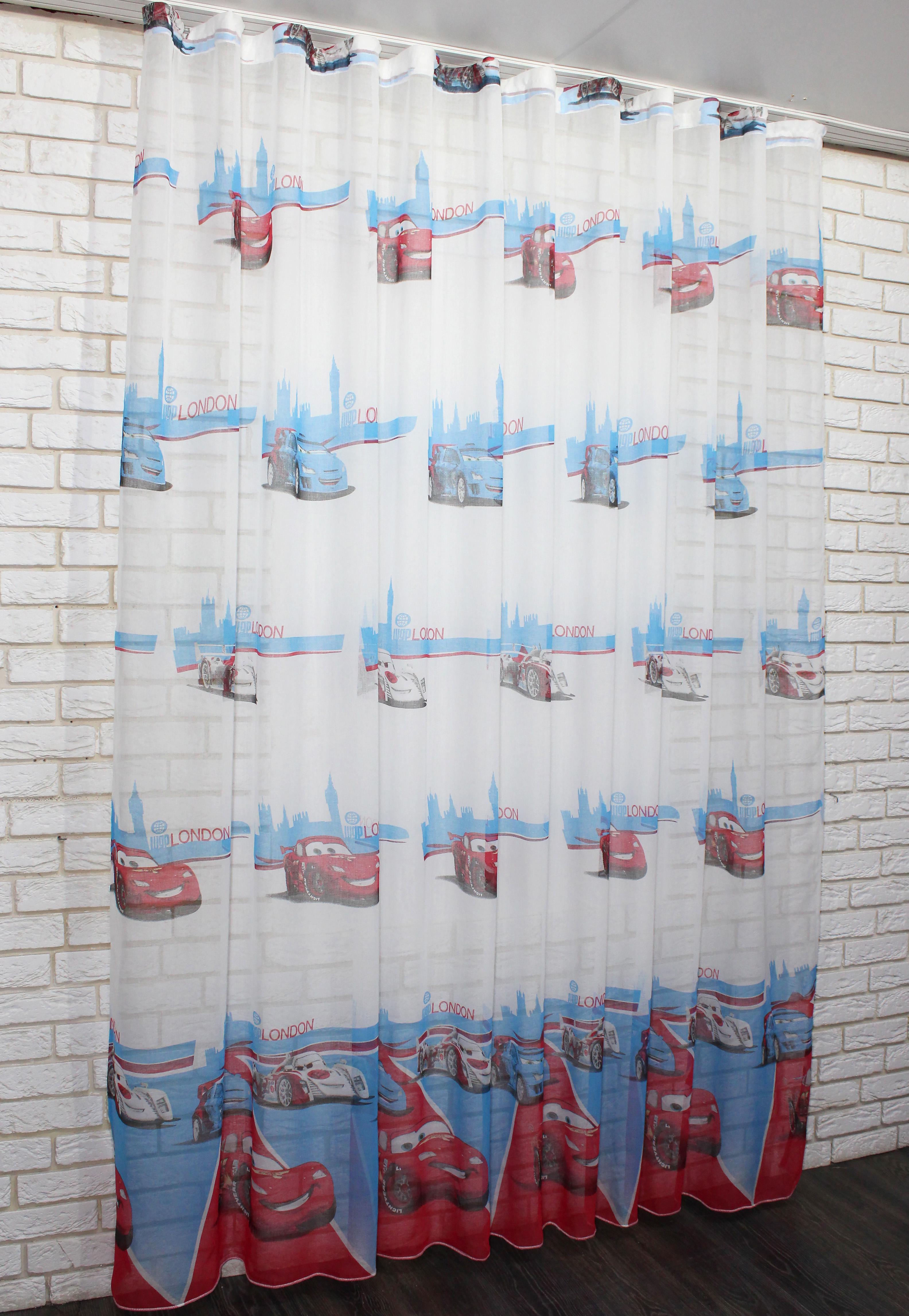 Тюль VR-Textil 914т Тачки Маквин Батист 500х270 см Разноцветный (42-0197)