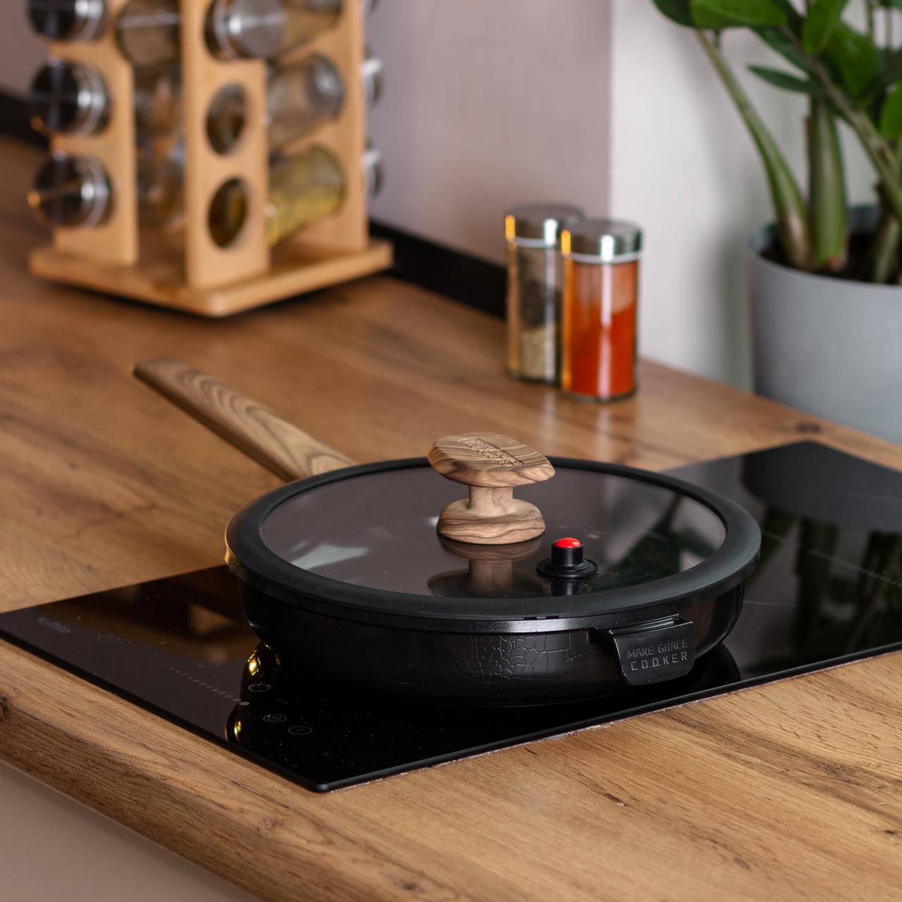 Сковорода алюмінієва MGC з керамічним покриттям антипригарним 2 л Ø 24 см Чорний - фото 8 Сковорода алюмінієва MGC з керамічним покриттям антипригарним 2 л Ø 24 см Чорний - фото 8