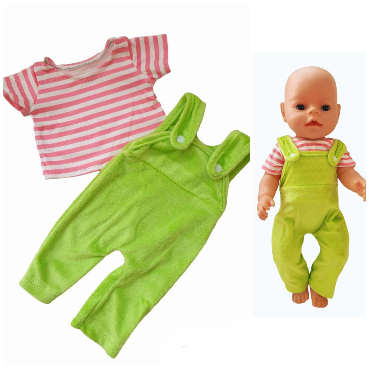 Набор одежды для куклы Baby Born футболка и штаны 40-43 см Салатовый (8705)