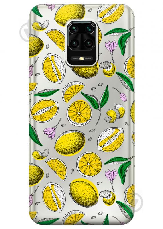 Прозрачный силиконовый чехол iSwag для Xiaomi Redmi Note 9S с рисунком - Лимоны (M1671)