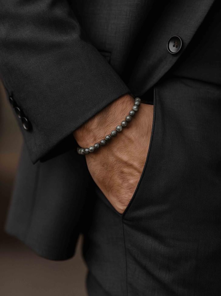 Браслет мужской из лунного камня (5114)