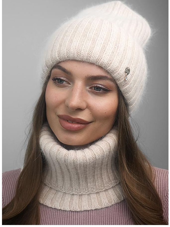 Комплект шапка в'язана жіноча та снуд Braxton Віторія Кремовий (832W) - фото 1 Комплект шапка в'язана жіноча та снуд Braxton Віторія Кремовий (832W) - фото 1