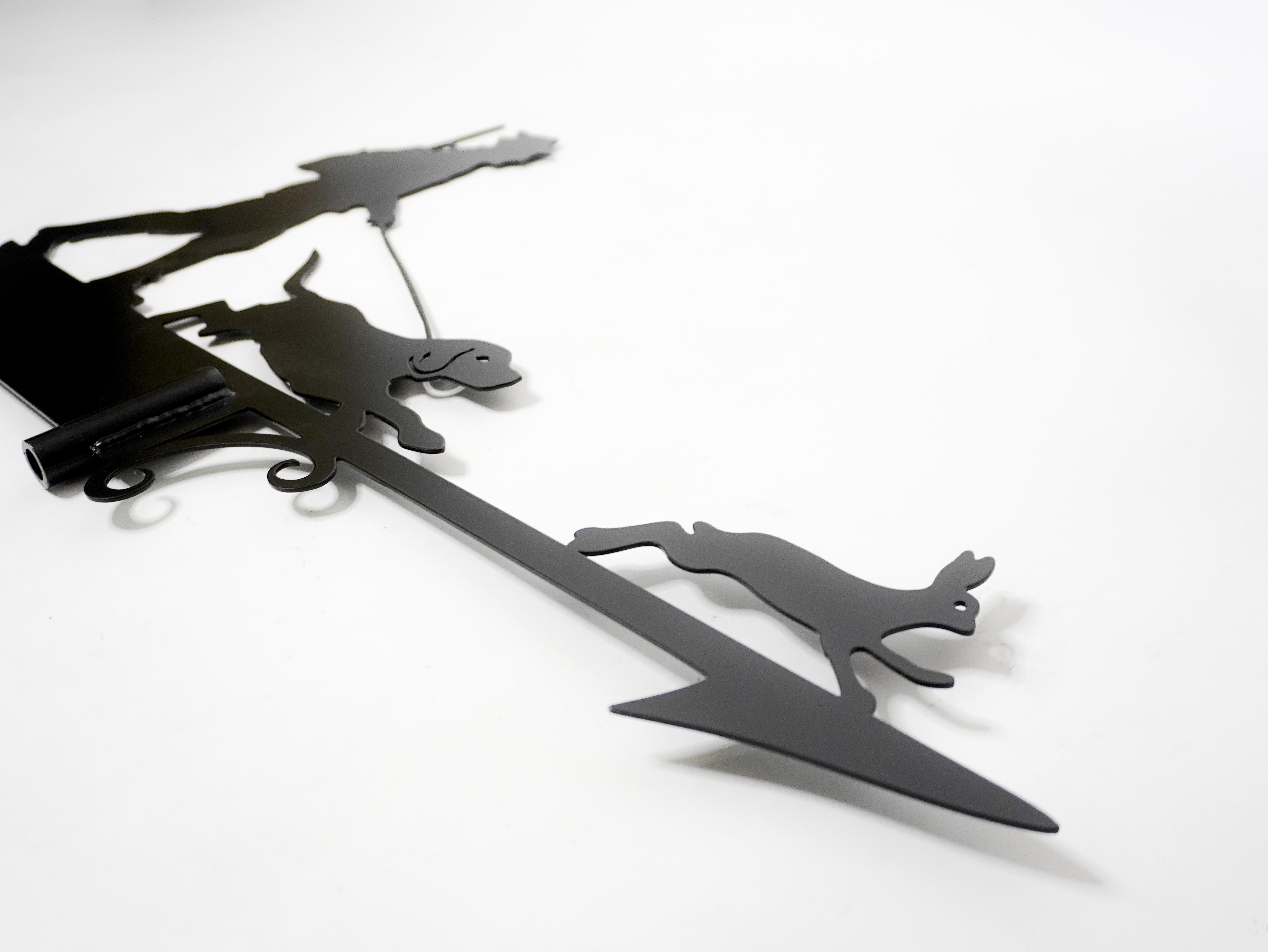 Флюгер на дах металевий Полювання Чорний - фото 4