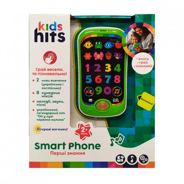 Музыкальный телефон Детский Kids Hits на украинском языке Зеленый (KH03/001-002)