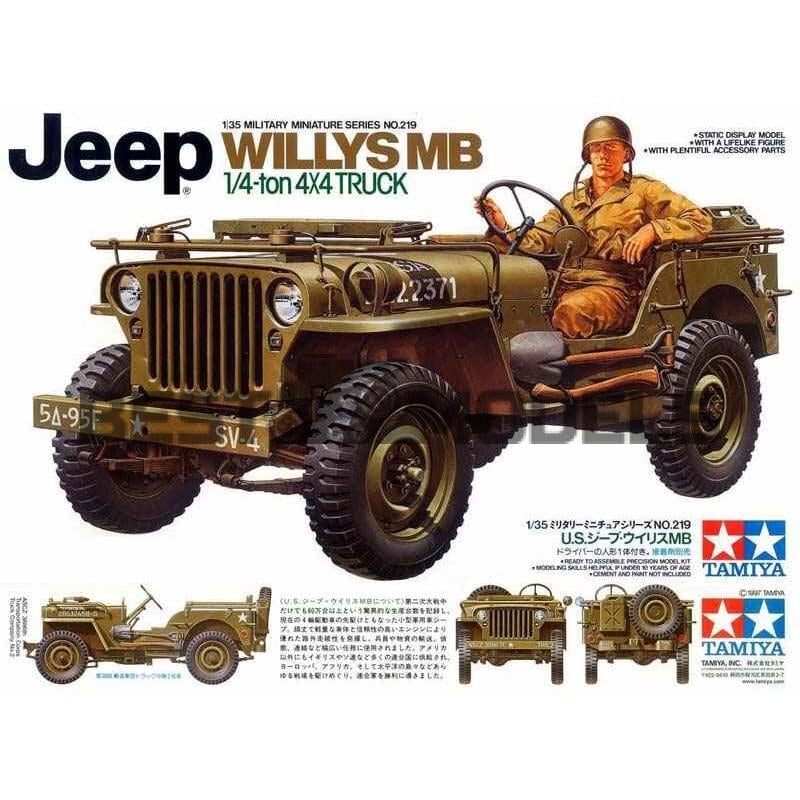 Збірна модель Tamiya військовий автомобіль 1:35 Jeep Willys MB. 1/4-Ton Truc (35219-000)