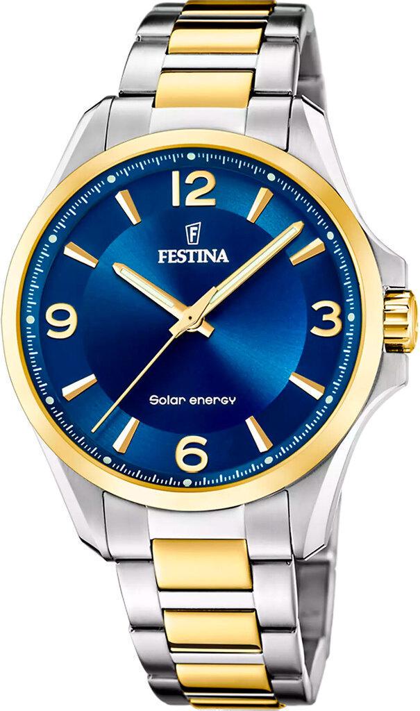Наручные часы мужские Festina F20657/4 Solar Energy со стальным корпусом WR 50 м и синим циферблатом