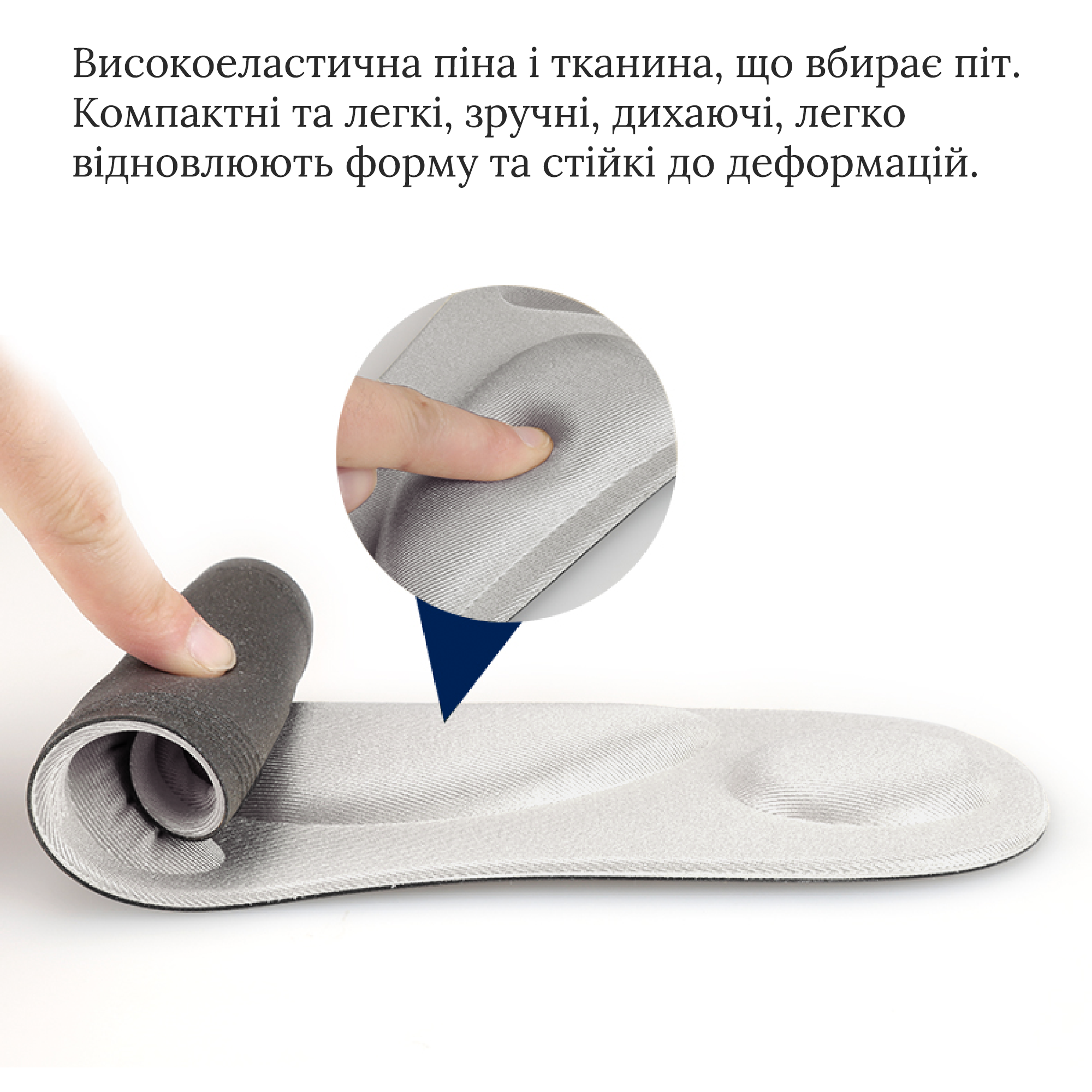 Стельки для обуви мягкие повседневные р. 39-36 регулируемый 25,5-22,5 см Серый (H-13 №11) - фото 3