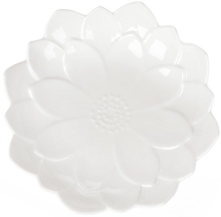 Набор фарфоровых блюда White City Астра Ø 25,5 см 2 шт. Белый (BD-988-202-2)