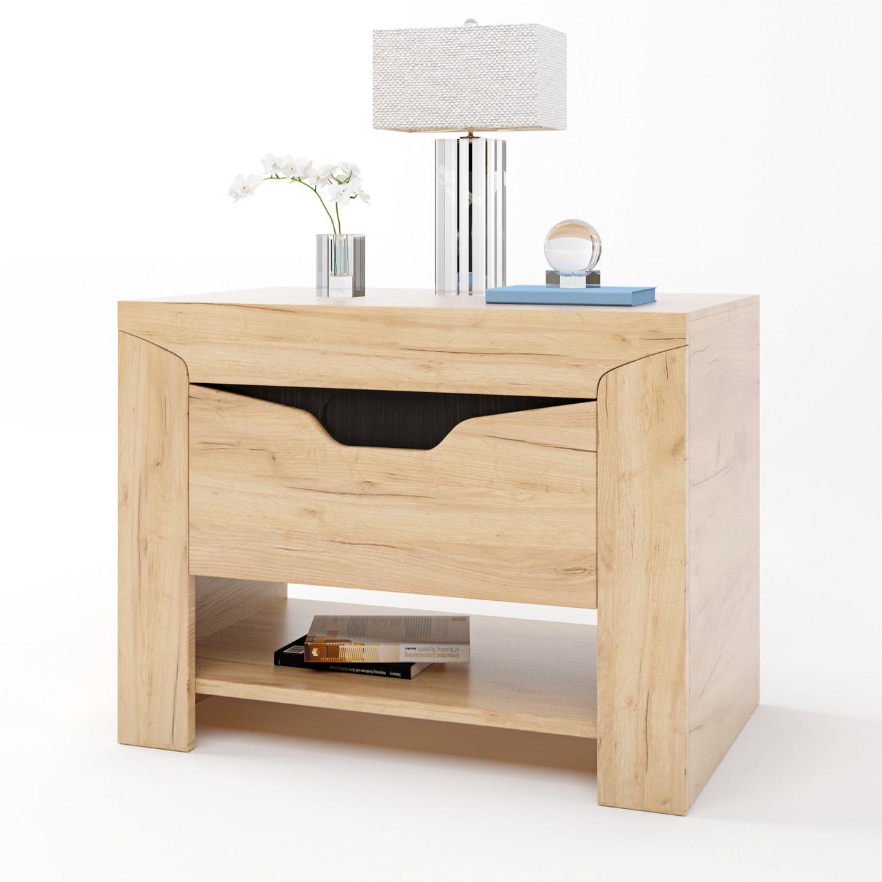 Тумба біля ліжка Еверест Ліберті 60х38х45,5 Дуб крафт золотий (DTM-2073) Тумба біля ліжка Еверест Ліберті 60х38х45,5 Дуб крафт золотий (DTM-2073)