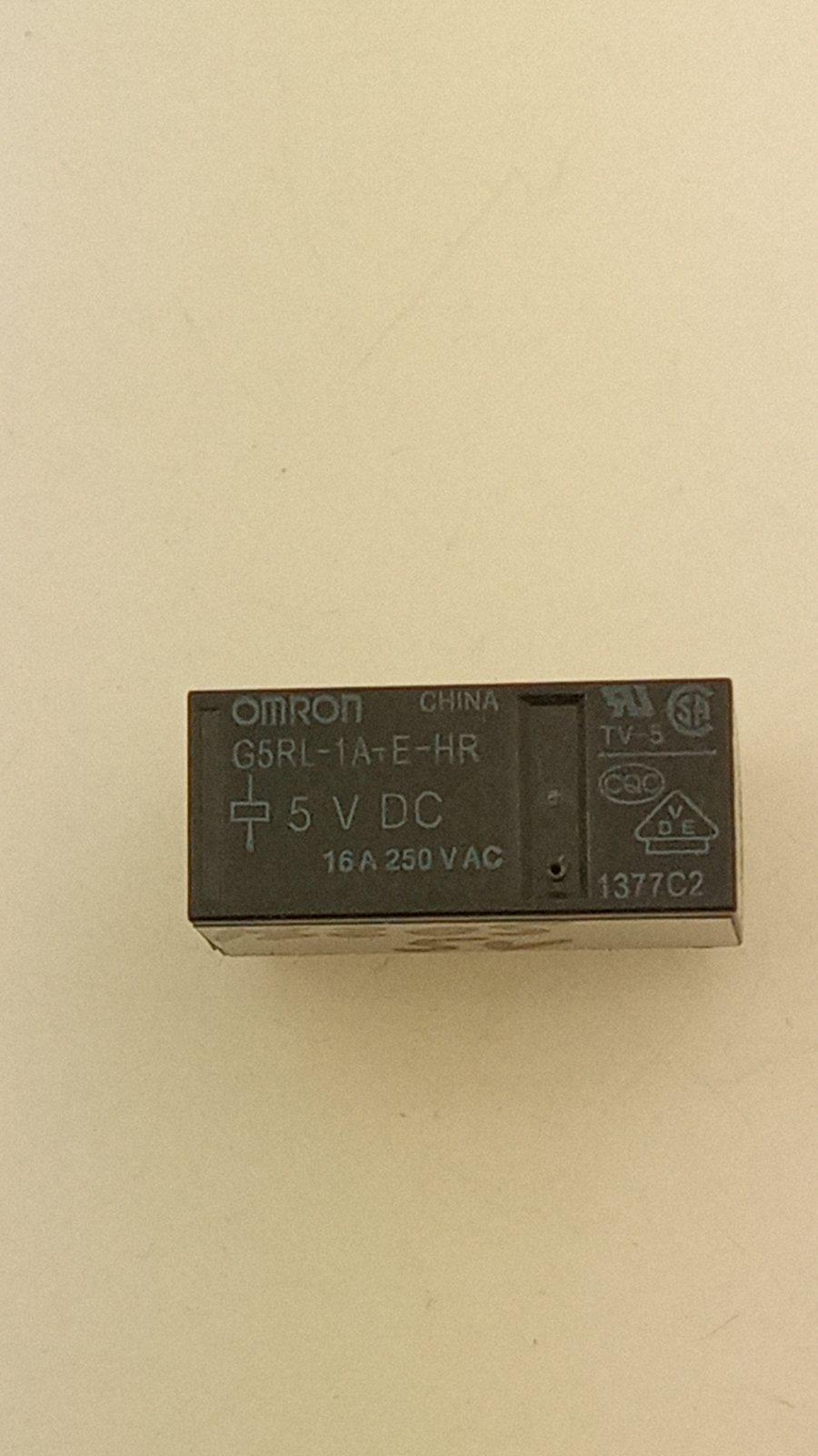 Реле Omron G5RL-1A-E-HR 5VDC 16A 250VAC 28x12x15 мм (18205)