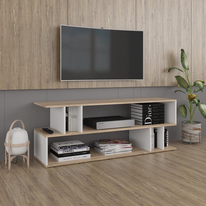 ТВ-тумба открытая 1400х520х400 мм Дуб Сонома/Белый (A-179)