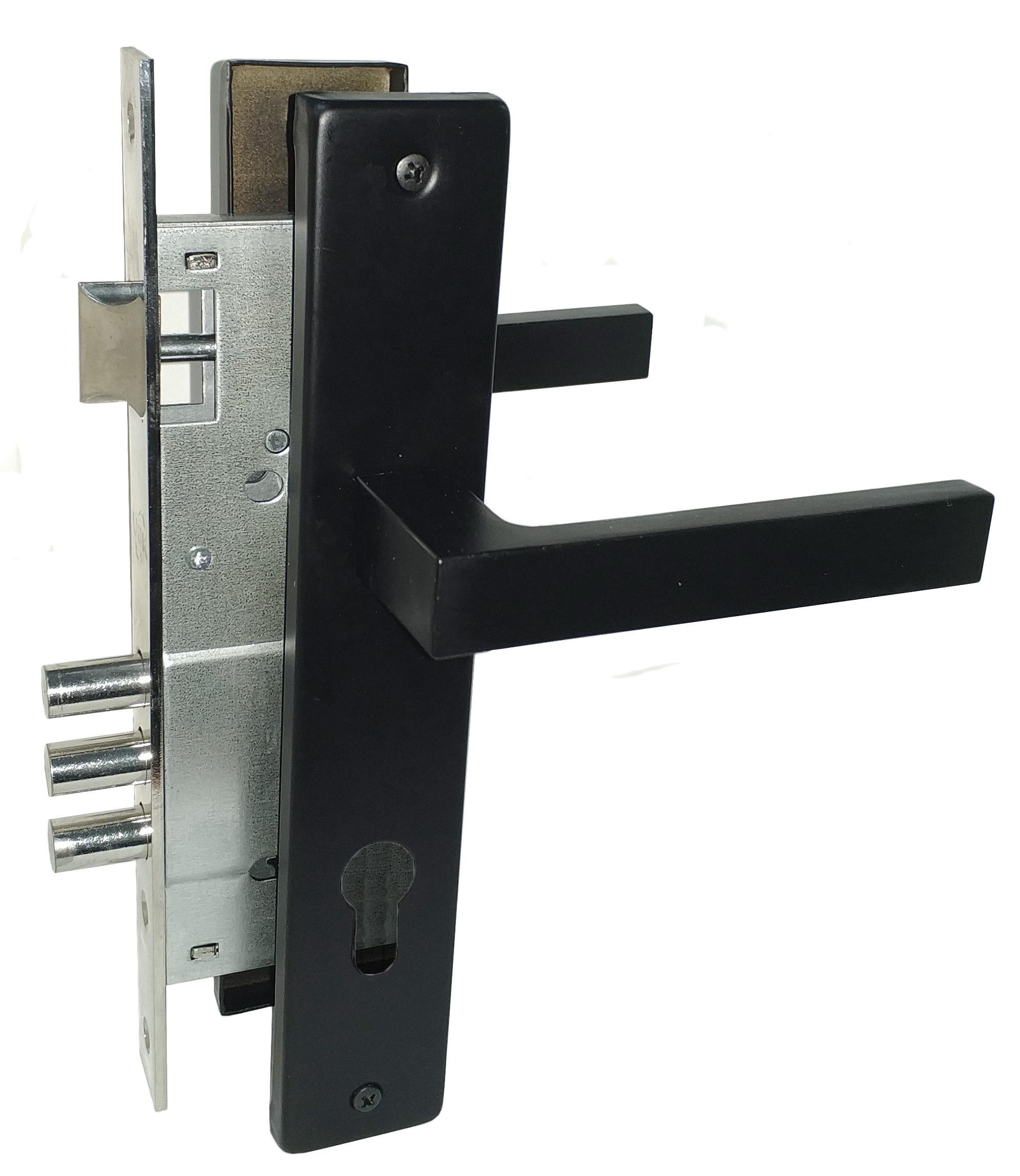 Замок врезной с ручками USK 85-048/6005-3R Черный (23873787)