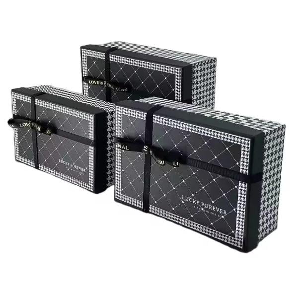 Набор подарочных коробок Stenson R33256B Grace 23х16х10/21х14х8/19х12х7 см 3 шт. Black (606759)