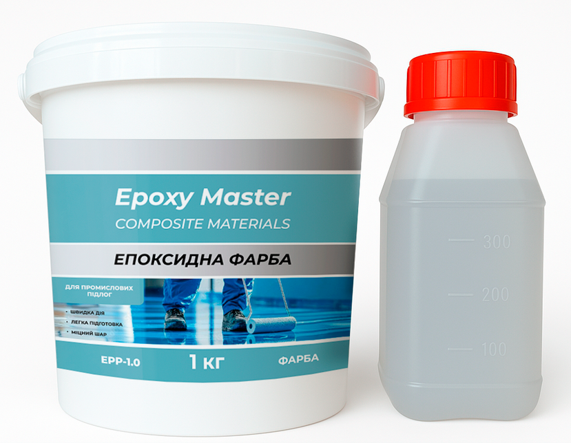 Краска эпоксидная для промышленных полов 1 кг Графитовый